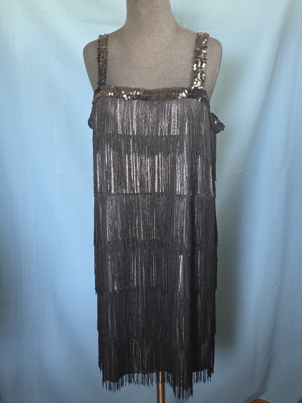 Costumes USA Amscan Black Sequin Fringe 1920s Flapper Dress Plus Size 18-20